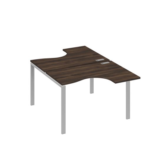 Рабочая станция опоры UNO столы (2х120) Классика дуб ристретто/ металлокаркас серый