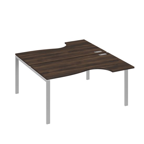 Станция на каркасе UNO (2х160) столы Классика дуб ристретто/ металлокаркас серый