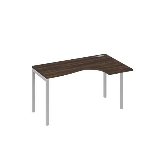 Стол правый Классика на металлокаркасе DUE эргономичный дуб ристретто/ металлокаркас серый