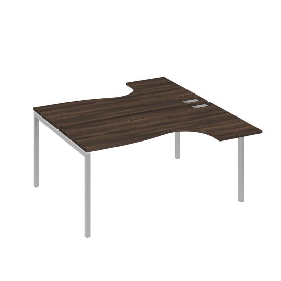 Рабочая станция каркас DUE (2х160) столы Классика дуб ристретто/ металлокаркас серый