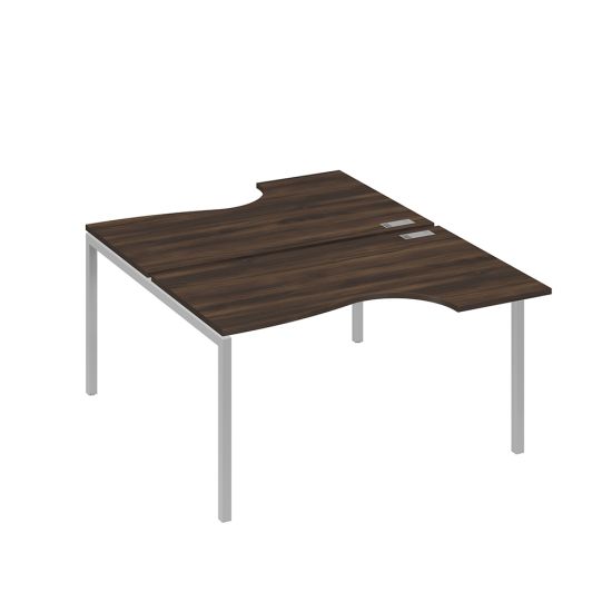 Рабочая станция металлокаркас DUE со столами (2х140) Классика дуб ристретто/ металлокаркас серый