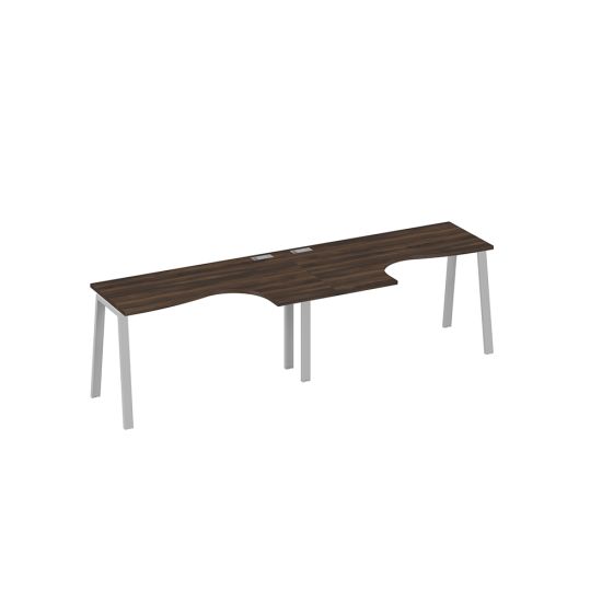 Рабочая станция Классика (2х140) каркас TRE дуб ристретто/ металлокаркас серый