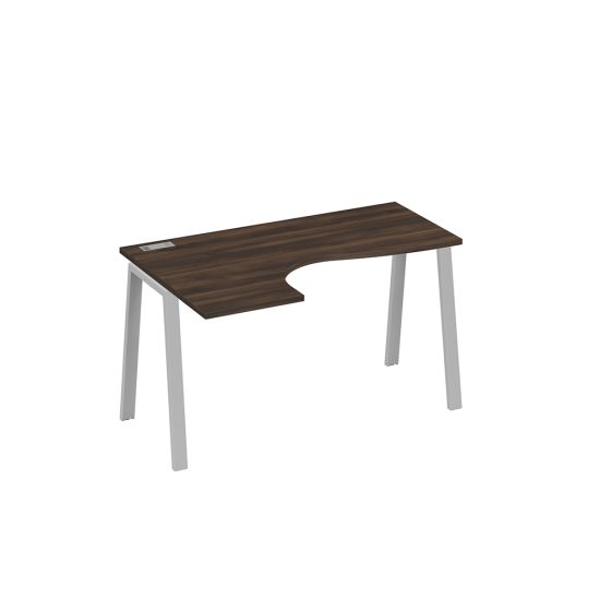 Стол эргономичный Классика на металлокаркасе TRE левый дуб ристретто/ металлокаркас серый