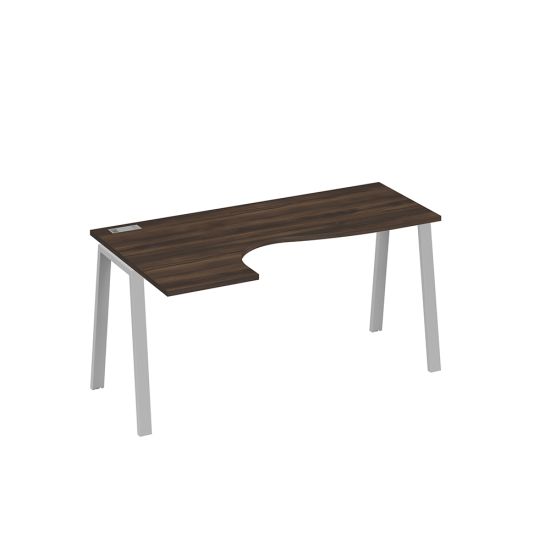 Стол Классика каркас TRE эргономичный левый дуб ристретто/ металлокаркас серый