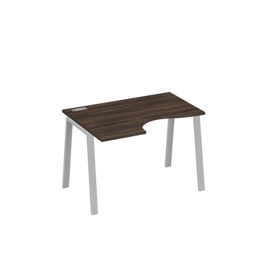 Стол Классика на металлокаркасе TRE левый эргономичный дуб ристретто/ металлокаркас серый