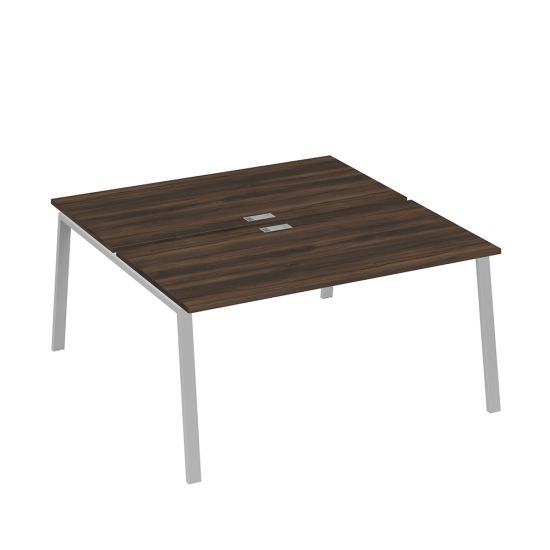 Рабочая станция (2х160) каркас TRE дуб ристретто/ металлокаркас серый