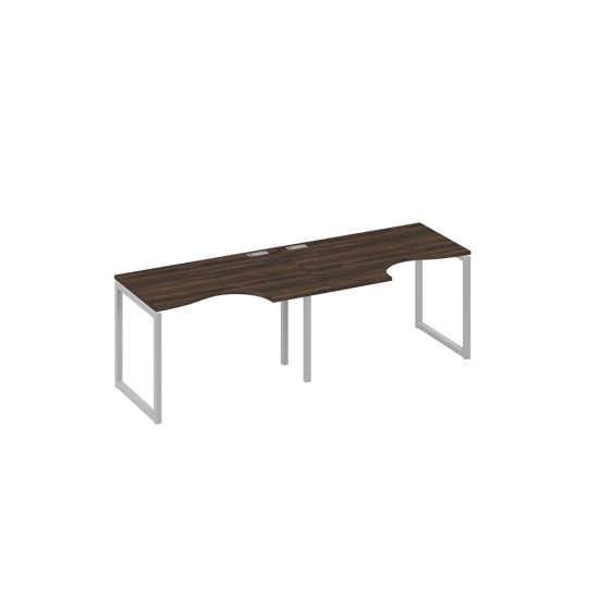 Рабочая станция столы Классика каркас QUATTRO (2х120) дуб ристретто/ металлокаркас серый