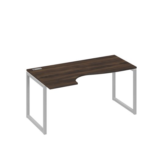 Стол эргономичный левый Классика на металлокаркасе QUATTRO дуб ристретто/ металлокаркас серый