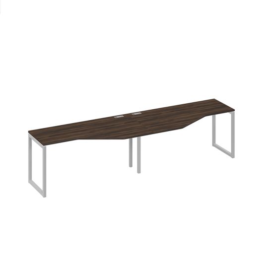 Cтанция QUATTRO столы (2х160) Техно эргономичные дуб ристретто/ металлокаркас серый