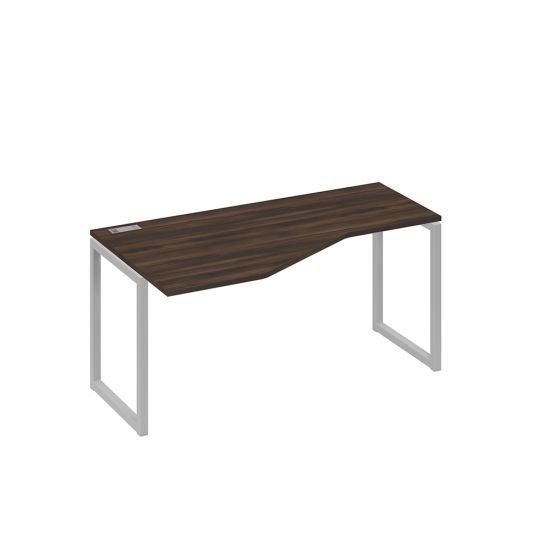 Стол левый Техно эргономичный на металлокаркасе QUATTRO дуб ристретто/ металлокаркас серый