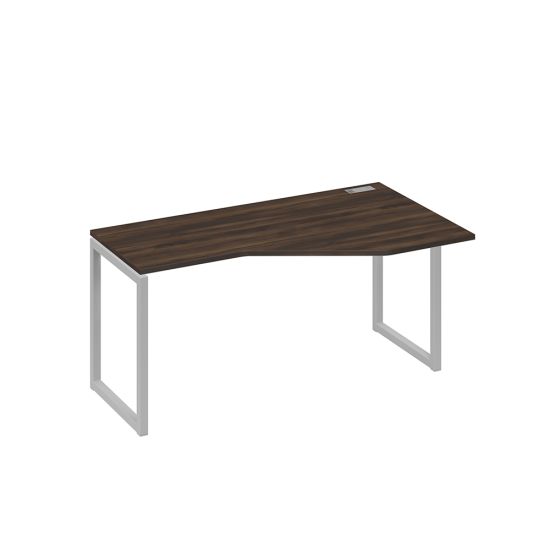 Стол Техно металлокаркас QUATTRO эргономичный правый дуб ристретто/ металлокаркас серый