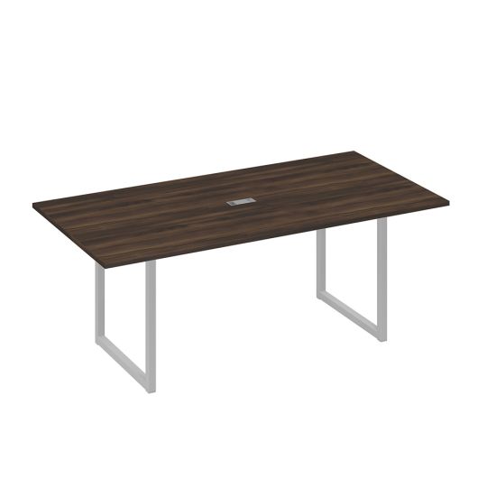 Стол 200 с металлокаркасом QUATTRO для переговоров дуб ристретто/ металлокаркас серый