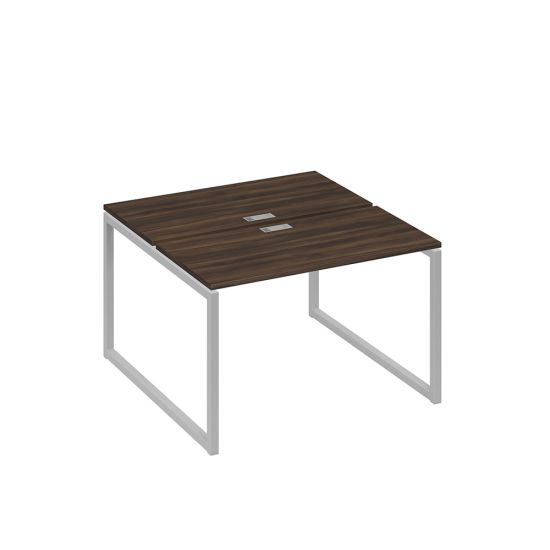 Рабочая станция с опорами QUATTRO (2х120) дуб ристретто/ металлокаркас серый