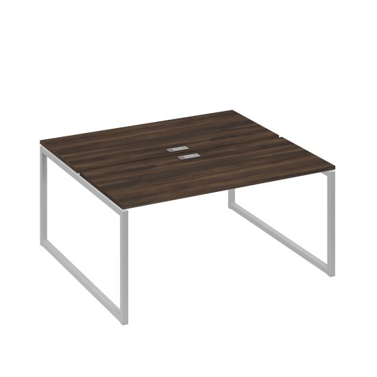 Рабочая станция (2х160) с опорами QUATTRO дуб ристретто/ металлокаркас серый