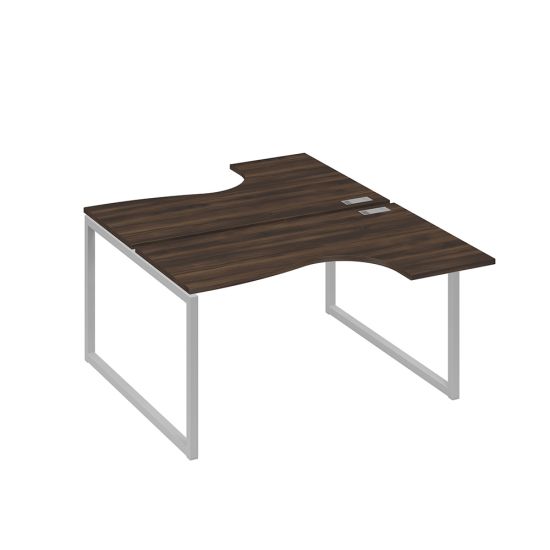 Рабочая станция каркас QUATTRO столы Классика (2х140) дуб ристретто/ металлокаркас серый