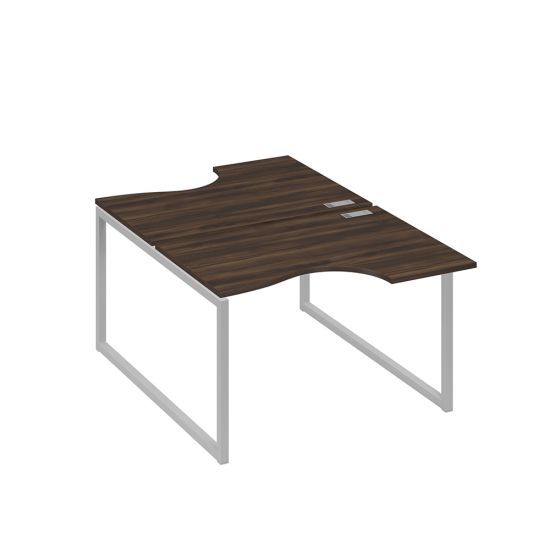 Рабочая станция столы Классика QUATTRO (2х120) дуб ристретто/ металлокаркас серый