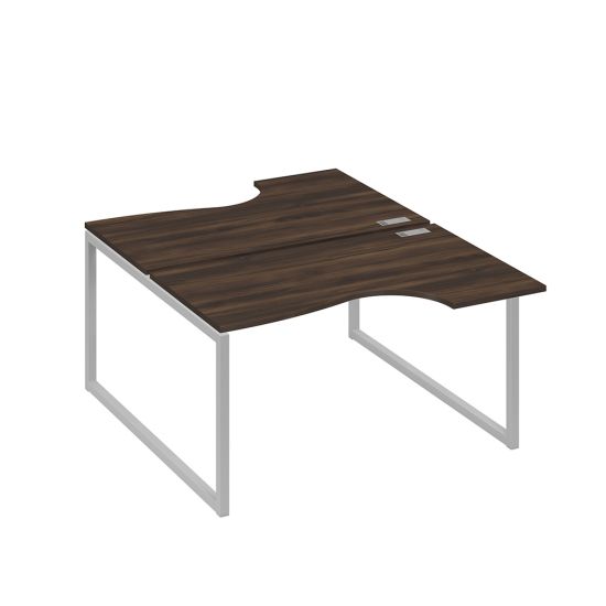 Рабочая станция каркас QUATTRO (2х140) столы Классика дуб ристретто/ металлокаркас серый