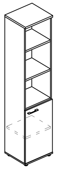 Шкаф для документов полузакрытый узкий (топ ДСП) вяз либерти / вяз либерти