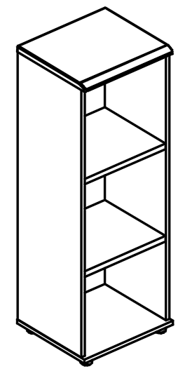 Стеллаж средний узкий (топ МДФ) вяз либерти / мокко премиум