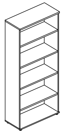 Стеллаж высокий (топ ДСП) вяз либерти / мокко премиум