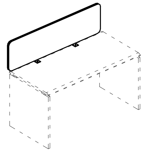 Экран для стола 120 настольный фронтальный синий / металлокаркас белый