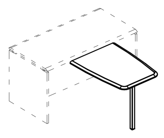 Брифинг-приставка фронтальная на опоре ML мокко премиум / мокко премиум