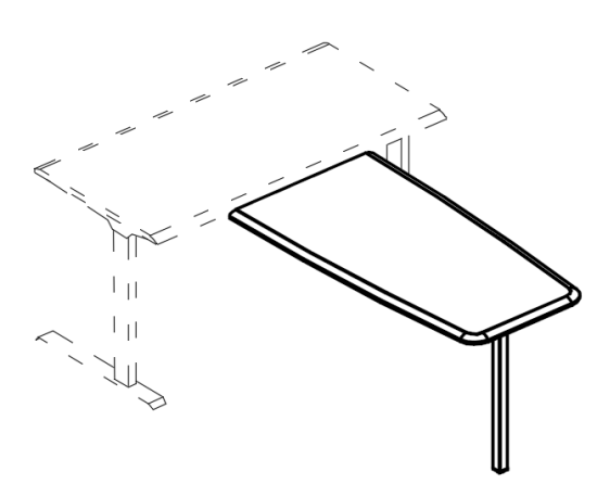 Брифинг-приставка фронтальная на опоре ML мокко премиум / антрацит
