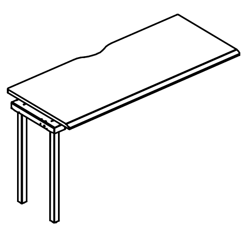 Секция рабочей станции на каркасе МТ (1 скос) мокко премиум / белый, вставка мокко