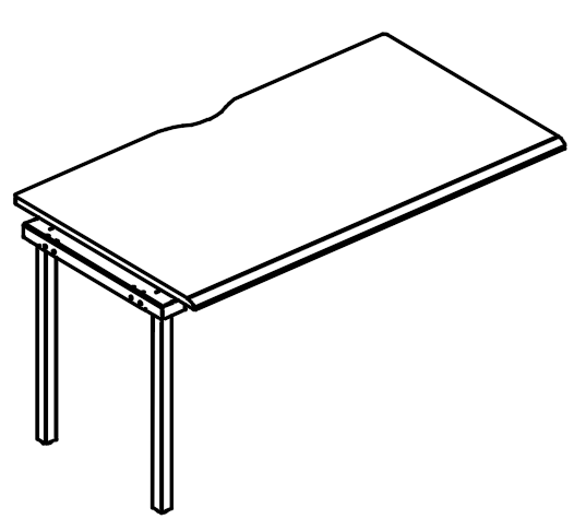 Секция рабочей станции на опорах МТ (1 скос) мокко премиум / белый, вставка мокко