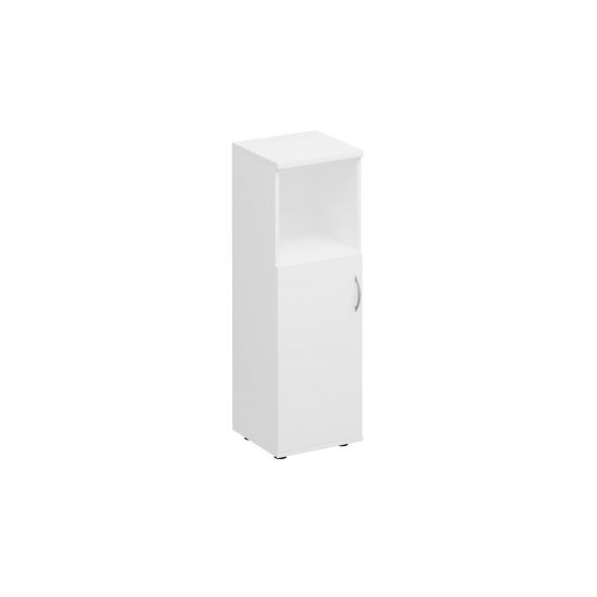 Шкаф для документов средний узкий полузакрытый белый премиум