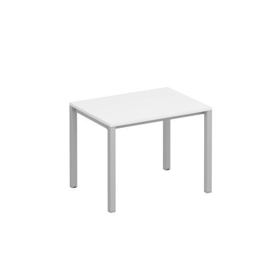 Стол письменный на металлокаркасе КФ белый премиум / серый