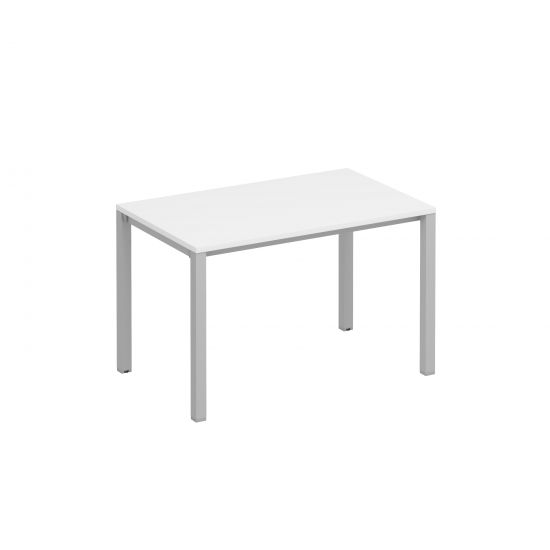 Стол письменный на металлокаркасе КФ белый премиум / серый