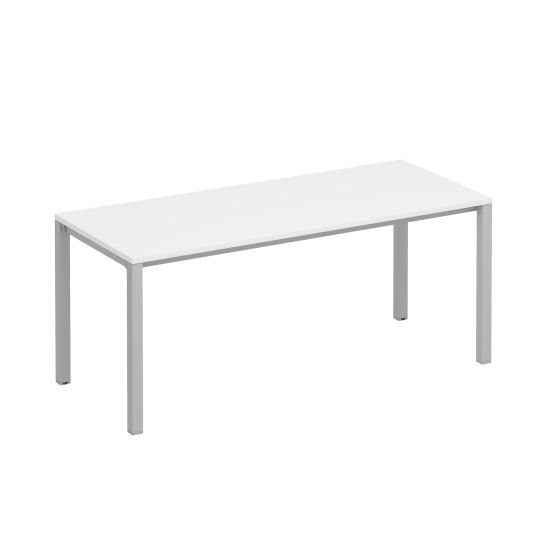 Стол письменный на металлокаркасе КФ белый премиум / серый