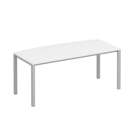 Стол руководителя на металлокаркасе КФ белый премиум / серый