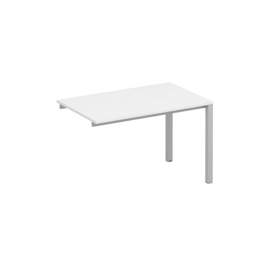 Секция стола рабочей станции на металлокаркасе КФ белый премиум / серый