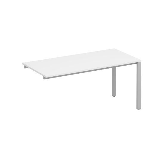 Секция стола рабочей станции на металлокаркасе КФ белый премиум / серый