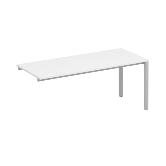 Секция стола рабочей станции на металлокаркасе КФ белый премиум / серый