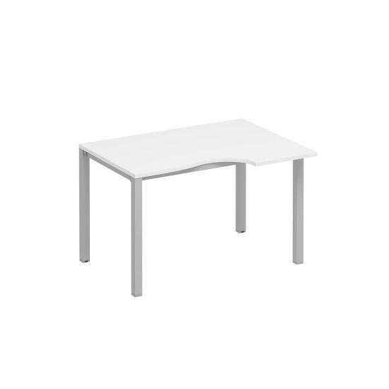 Стол эргономичный правый на металлокаркасе КФ белый премиум / серый