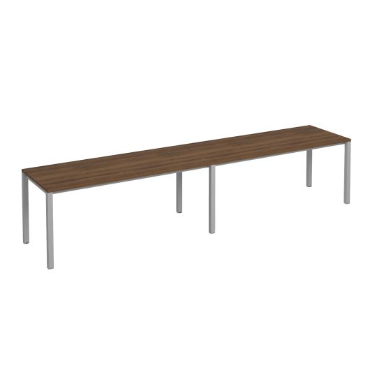 Рабочая станция на металлокаркасе КФ (2х180) французский орех / серый