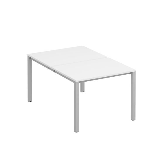 Рабочая станция на металлокаркасе КФ (2х100) белый премиум / серый