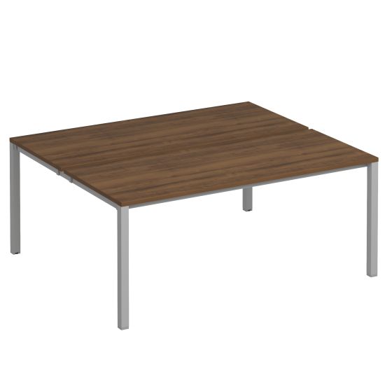 Рабочая станция на металлокаркасе КФ (2х180) французский орех / серый