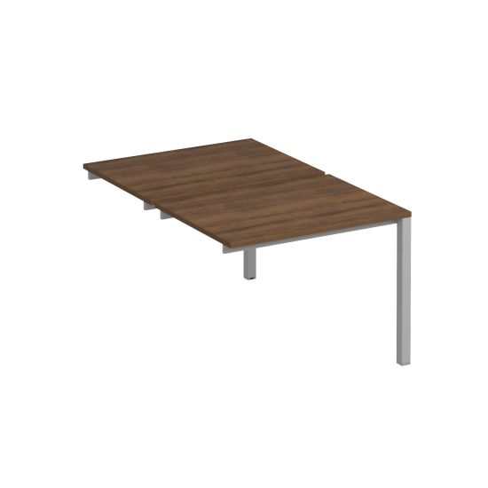 Секция стола рабочей станции на металлокаркасе КФ (2х100) французский орех / серый