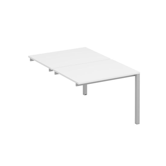 Секция стола рабочей станции на металлокаркасе КФ (2х100) белый премиум / серый