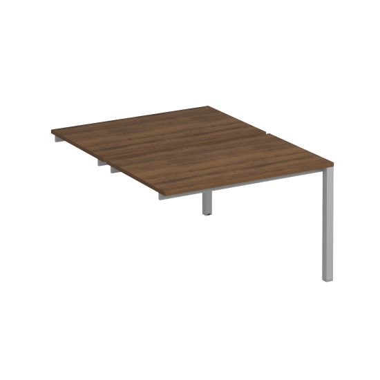 Секция стола рабочей станции на металлокаркасе КФ (2х120) французский орех / серый