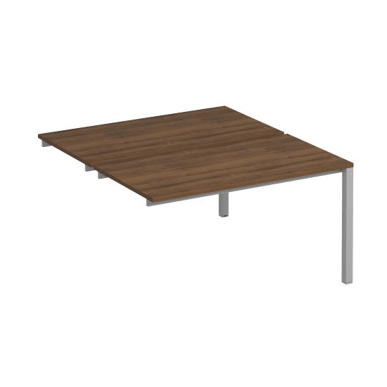 Секция стола рабочей станции на металлокаркасе КФ (2х140) французский орех / серый