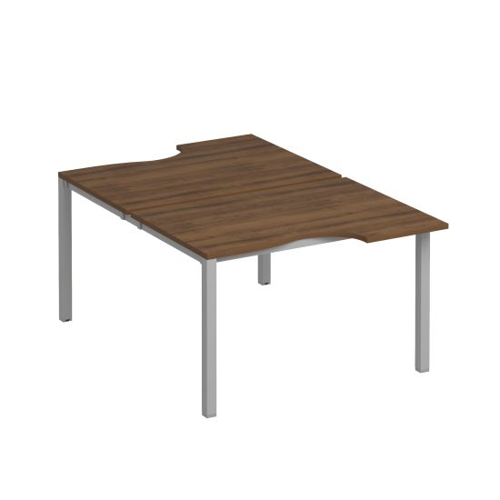 Рабочая станция со столами на металлокаркасе КФ (2х120) французский орех / серый