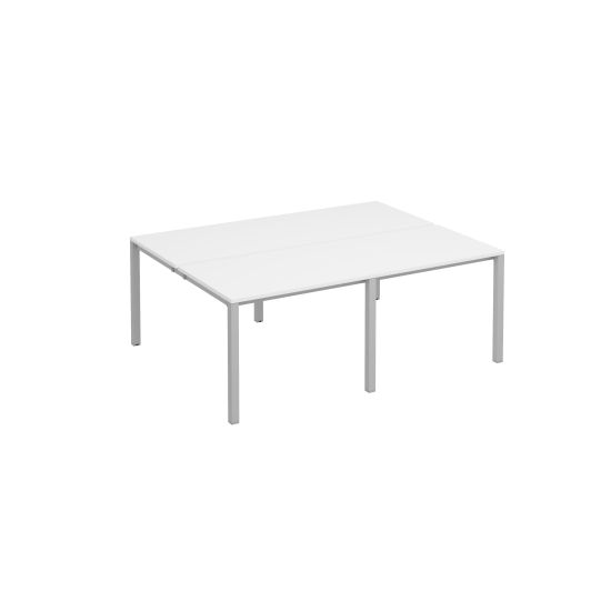 Рабочая станция на металлокаркасе КФ (4х100) белый премиум / серый