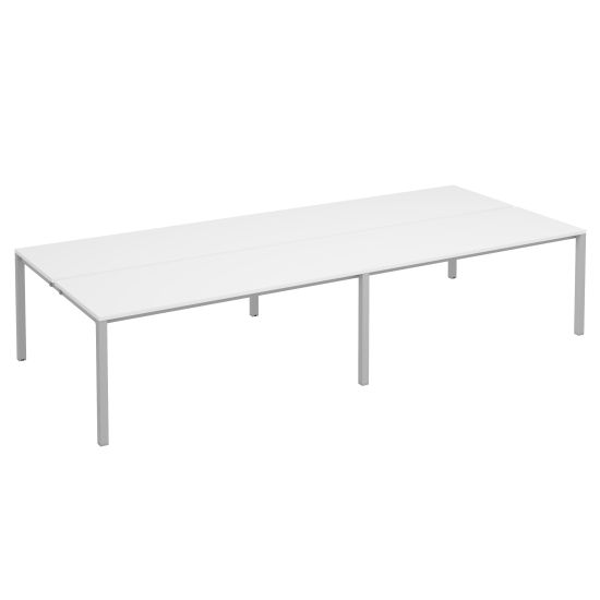 Рабочая станция на металлокаркасе КФ (4х180) белый премиум / серый