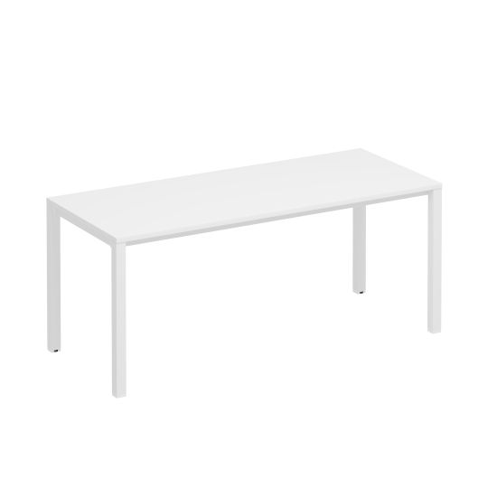 Стол письменный на металлокаркасе КФ белый премиум / белый