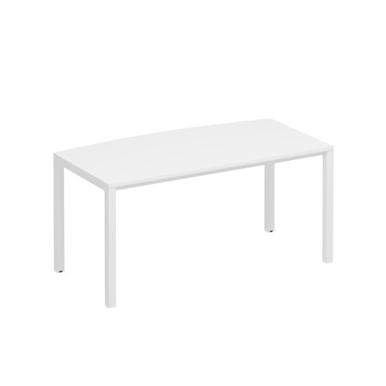 Стол руководителя на металлокаркасе КФ белый премиум / белый